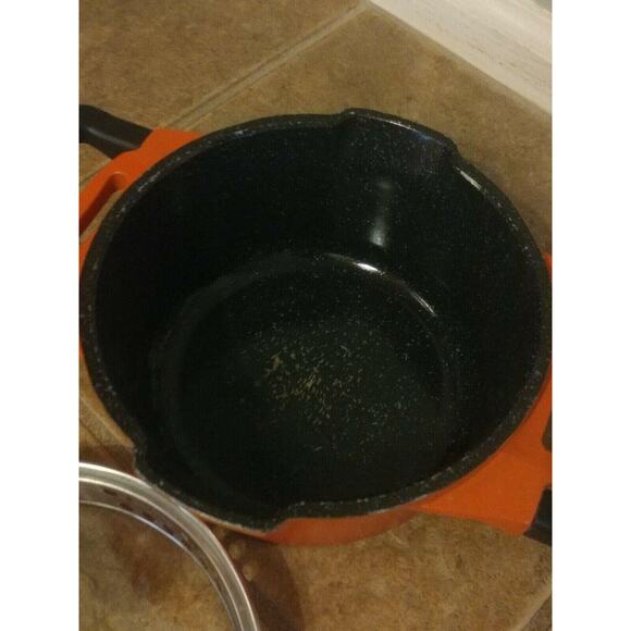 BergHOFF Virgo 11'' Long Stock Pot 7.7 Qt. Orange - Induction Cookware Nonstick - Picture 3 of 12